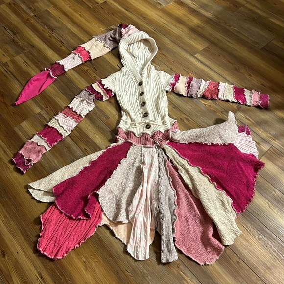 Upcycled Handmade Sweater Coat - Picture 1 of 15